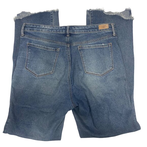 Sofia Aura High Rise Skinny Kick Boot Jeans Womens Size 10 Medium Wash Frayed He - Picture 2 of 15